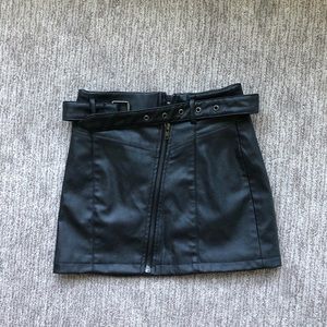 Black vegan leather skirt